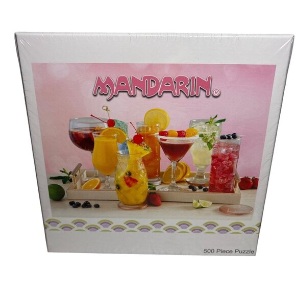 Mandarin 500-Piece Puzzle Featuring Vibrant Cocktail Drinks & Fruits - Picture 1 of 3